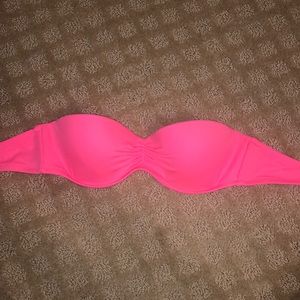 NWOT victorias secret neon pink bandeau bikini top